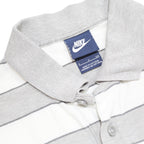 NIKE Mens White & Grey Striped Short Sleeve Polo Shirt S Cotton Casual