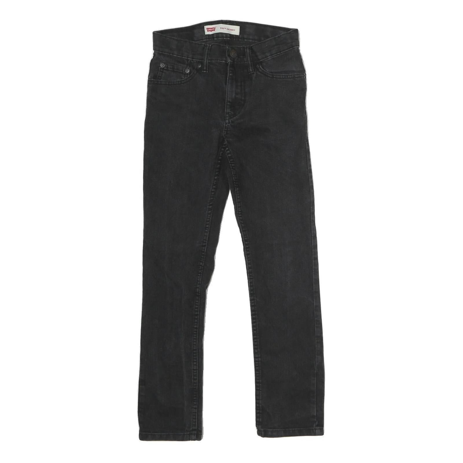 LEVI'S Mens Jeans Black Slim Skinny Denim Medium W25 L27 Stylish Zip Closure
