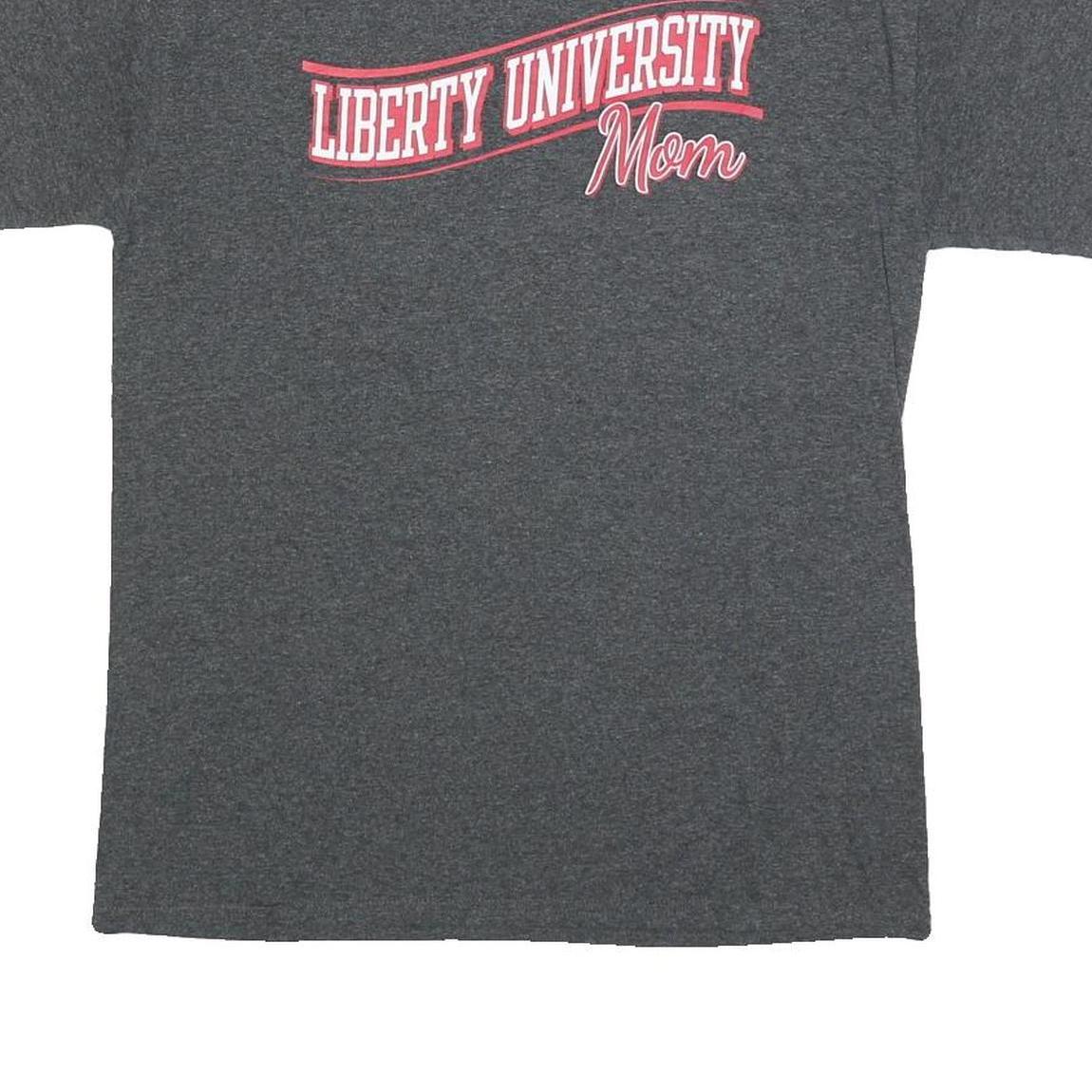 CHAMPION Mens Grey Liberty University Mom Graphic T-Shirt M Short Sleeve Crew
