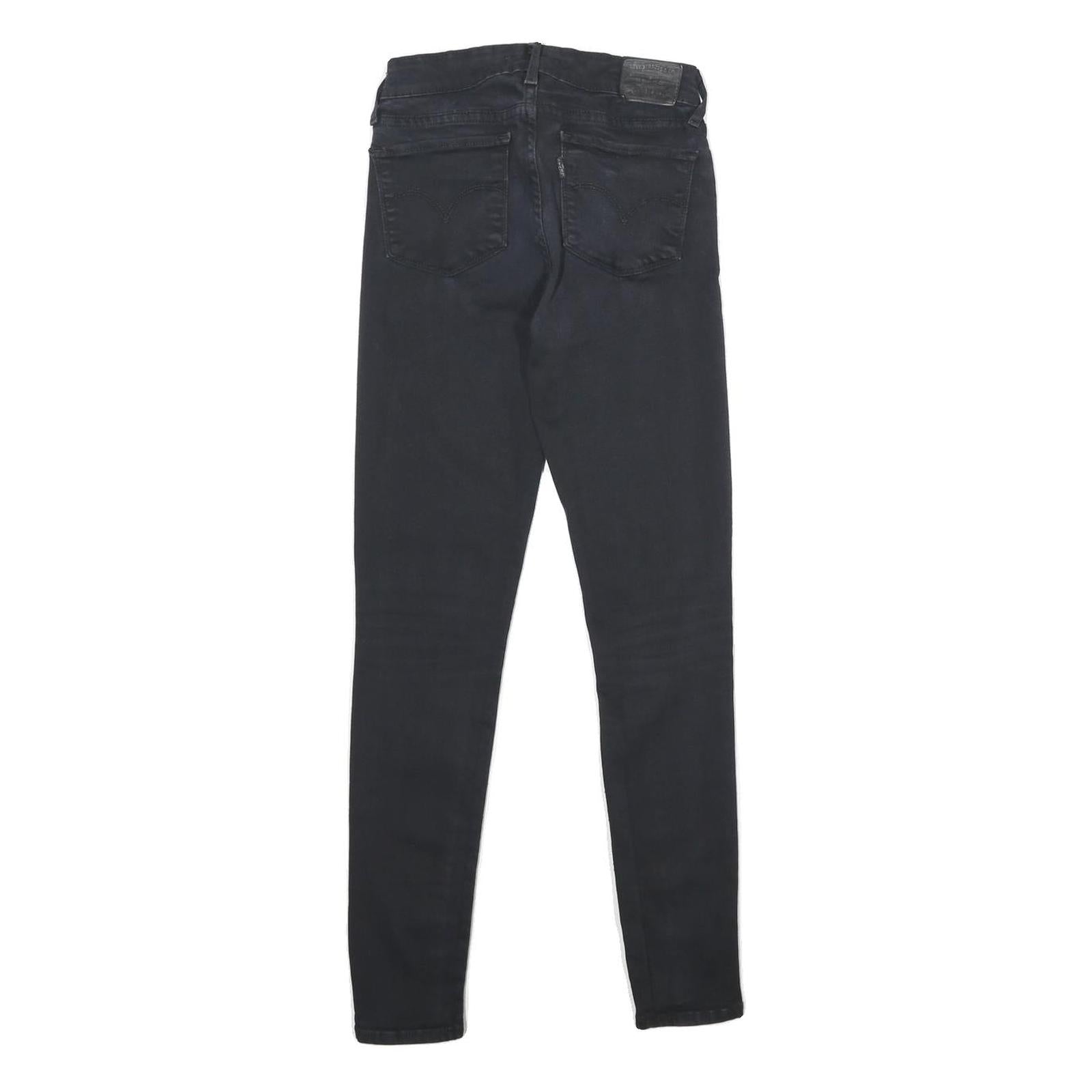 LEVI'S 711 Skinny Womens Jeans Black Slim Skinny Denim Raw W24 L28 Authentic