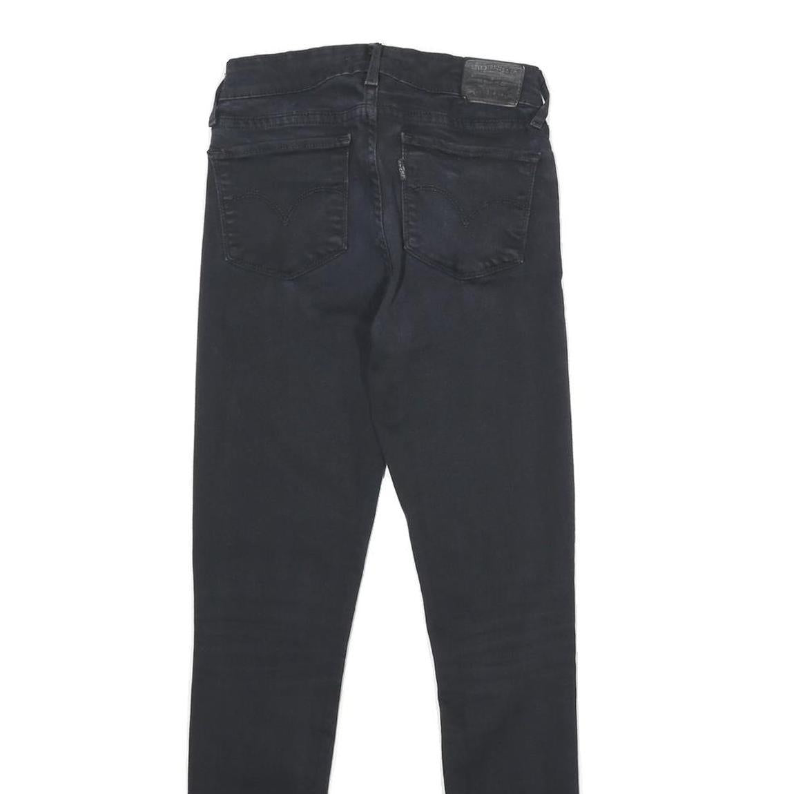 LEVI'S 711 Skinny Womens Jeans Black Slim Skinny Denim Raw W24 L28 Authentic