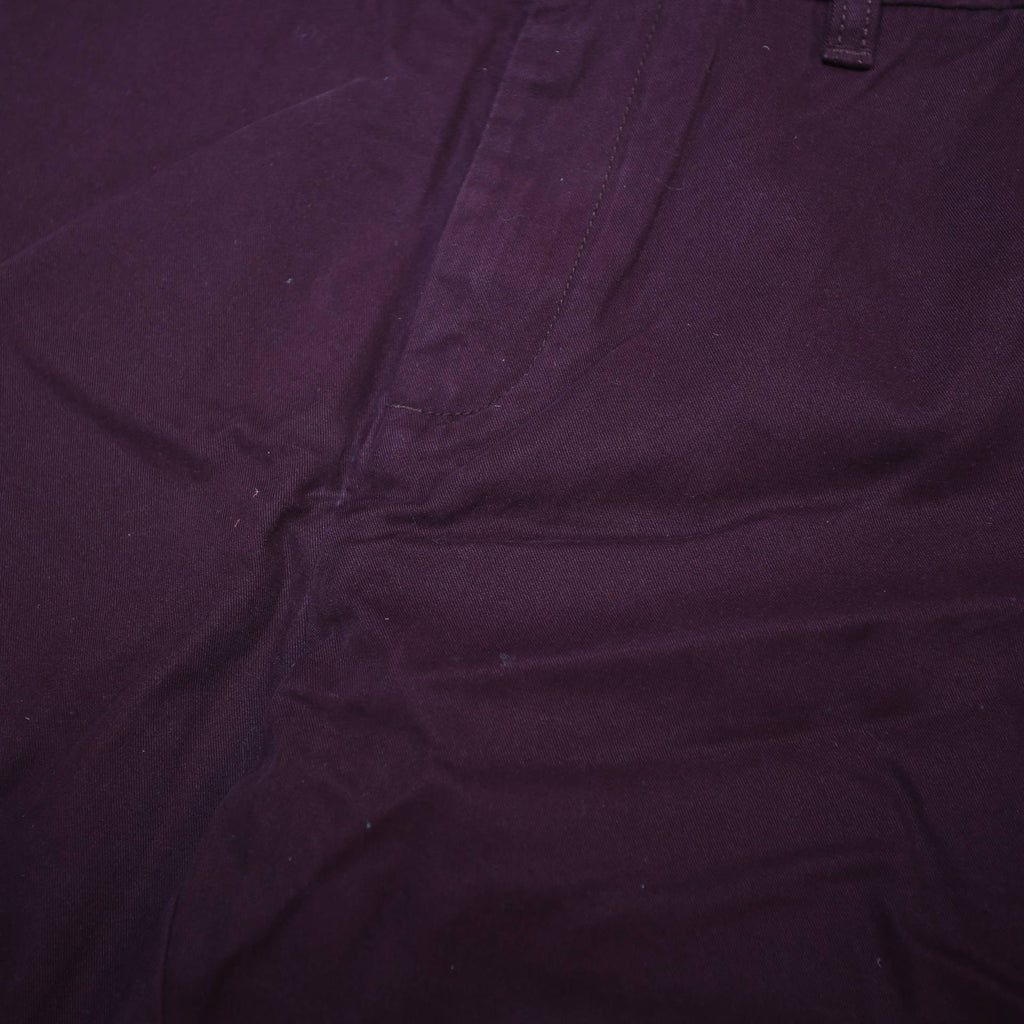 TOMMY HILFIGER Mens Cotton Burgundy Regular Fit Straight Trousers W34 L32