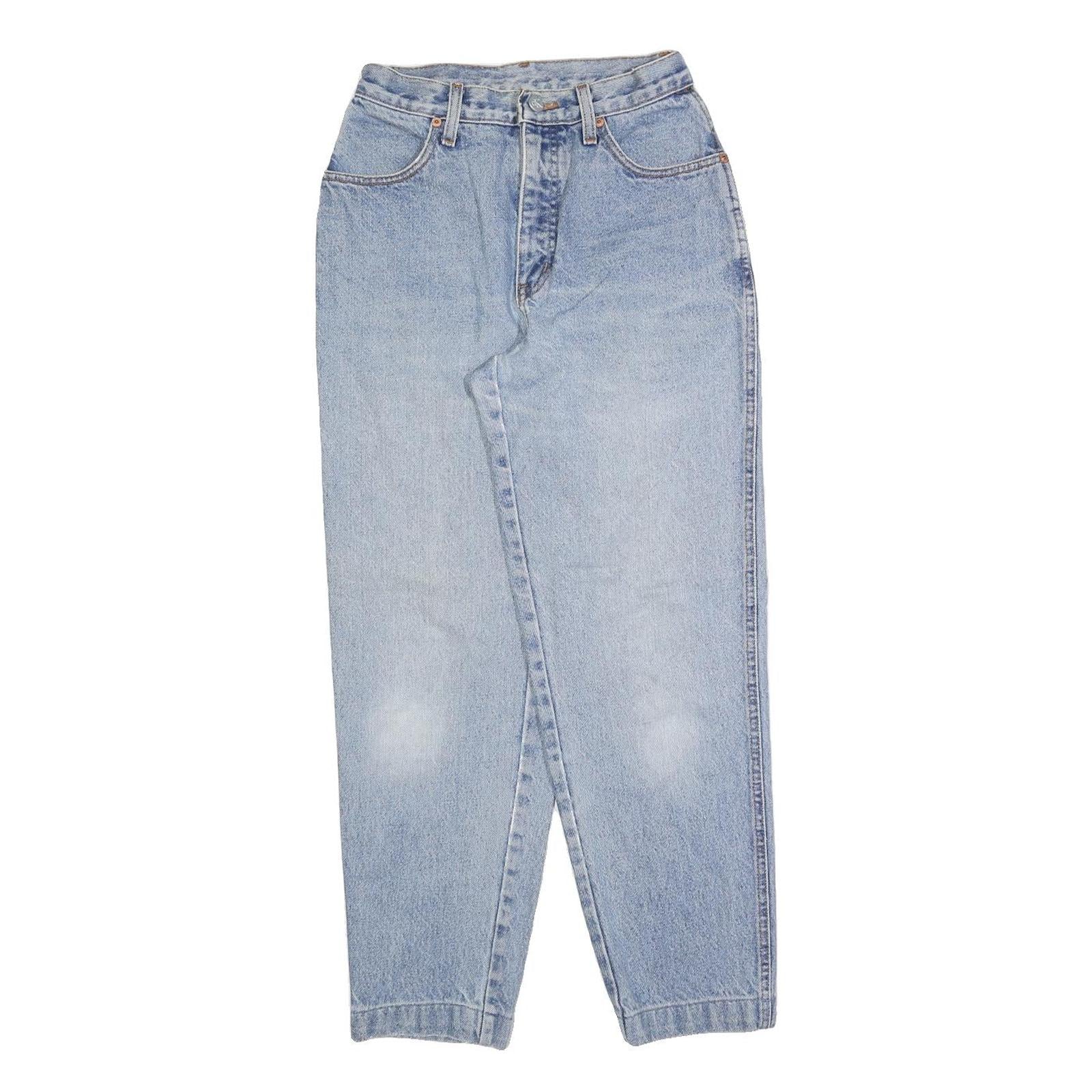 CALVIN KLEIN JEANS Womens Regular Fit Blue Denim Light Wash W25 L27 Classic Zip