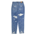AMERICAN EAGLE Distressed Womens Jeans Blue Regular Mom Stone Wash W26 L28