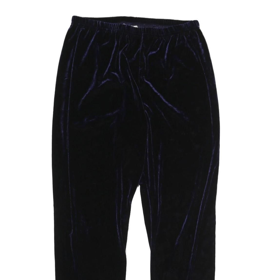 KATHIE LEE Womens Polyester Blend Black Slim Trousers W28 L28 Velvet Soft