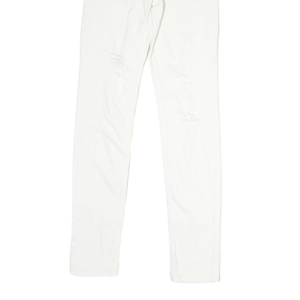 ALL SAINTS Mens Slim White Cotton Denim Slim Jeans W27 L26 Clean Casual Style