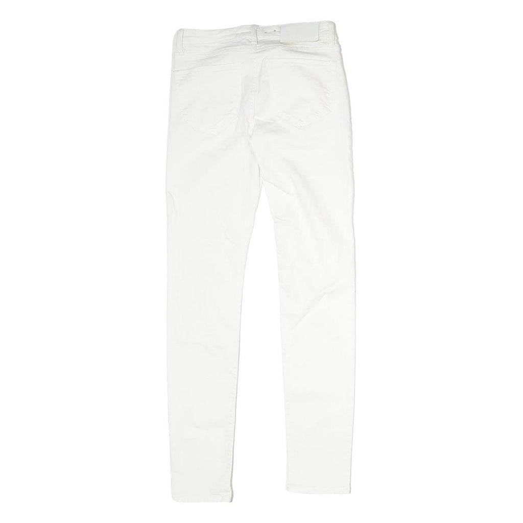 ALL SAINTS Mens Slim White Cotton Denim Slim Jeans W27 L26 Clean Casual Style
