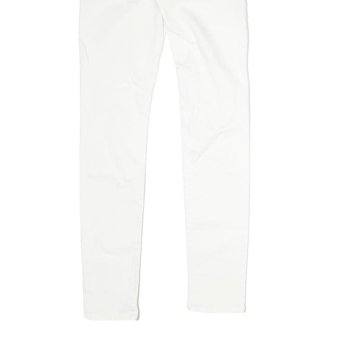 ALL SAINTS Mens Slim White Cotton Denim Slim Jeans W27 L26 Clean Casual Style