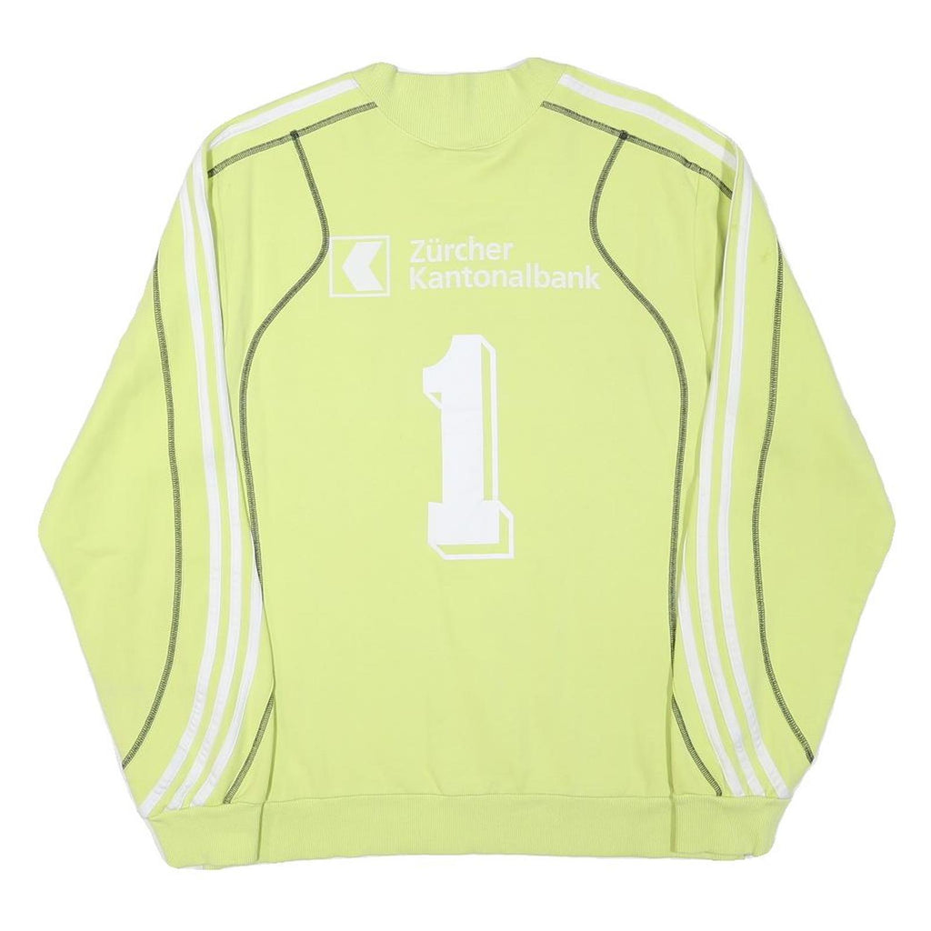 ADIDAS Mens Green Crew Neck M Cotton Blend Sweatshirt Sports Casual