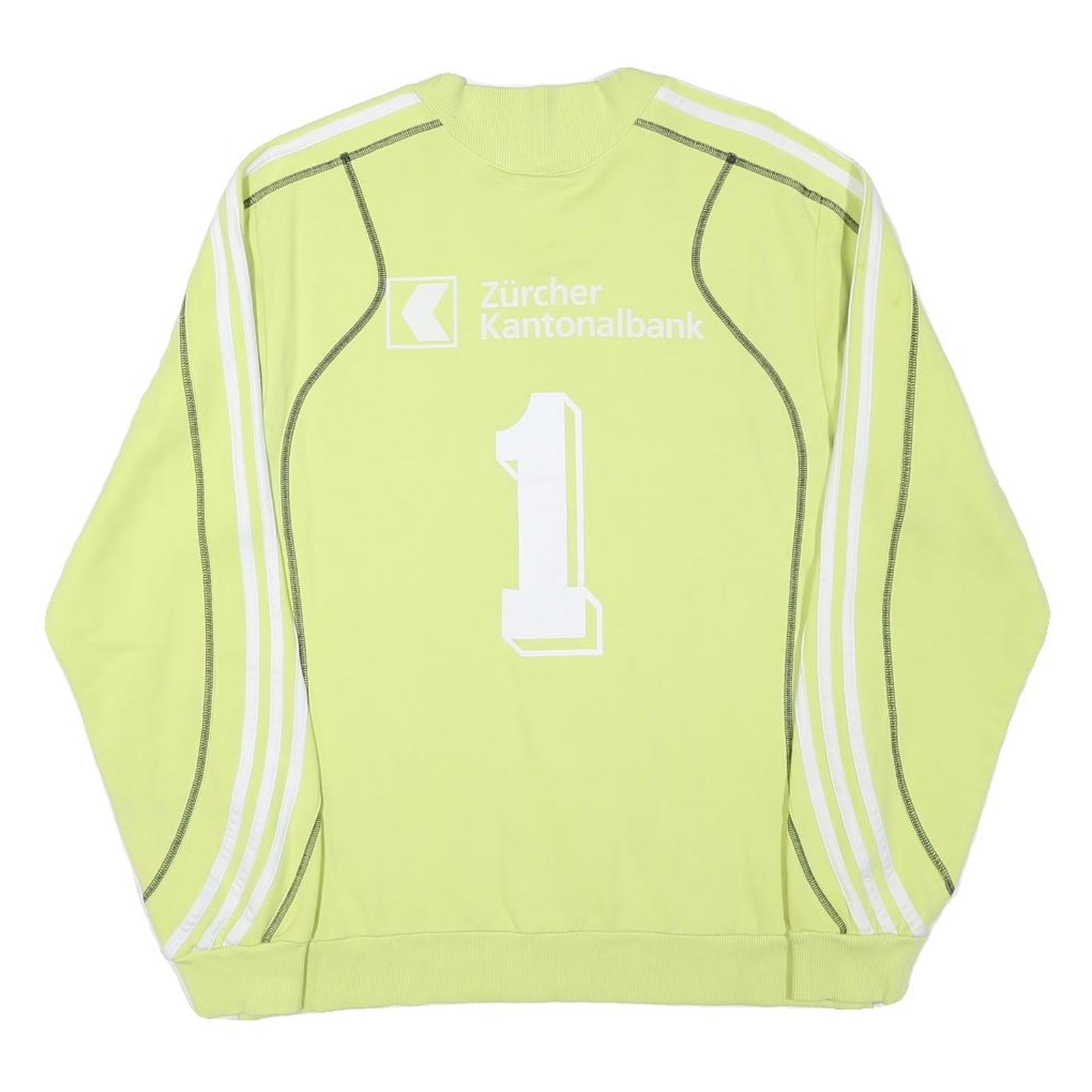 ADIDAS Mens Green Crew Neck M Cotton Blend Sweatshirt Sports Casual