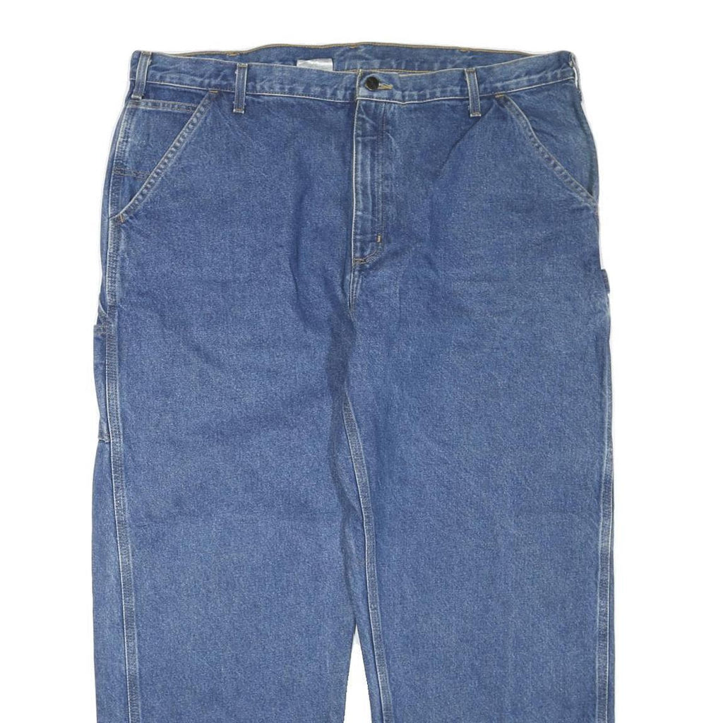 CARHARTT Mens Blue Regular Fit Straight Leg Denim Jeans W42 L30 Workwear