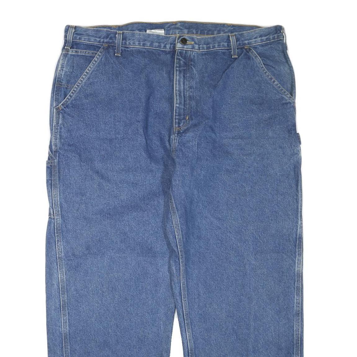 CARHARTT Mens Blue Regular Fit Straight Leg Denim Jeans W42 L30 Workwear