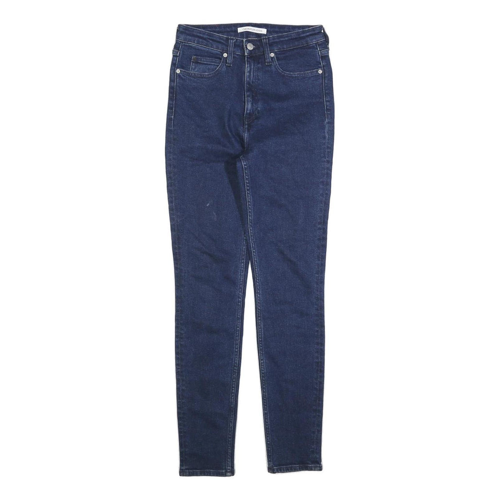CALVIN KLEIN JEANS Womens Slim Blue Denim Skinny Cotton W28 L32 Zip Pockets