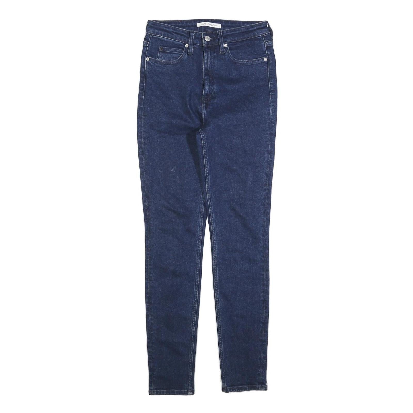 CALVIN KLEIN JEANS Womens Slim Blue Denim Skinny Cotton W28 L32 Zip Pockets