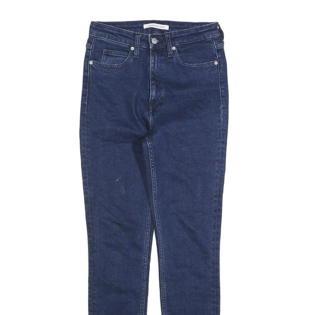 CALVIN KLEIN JEANS Womens Slim Blue Denim Skinny Cotton W28 L32 Zip Pockets