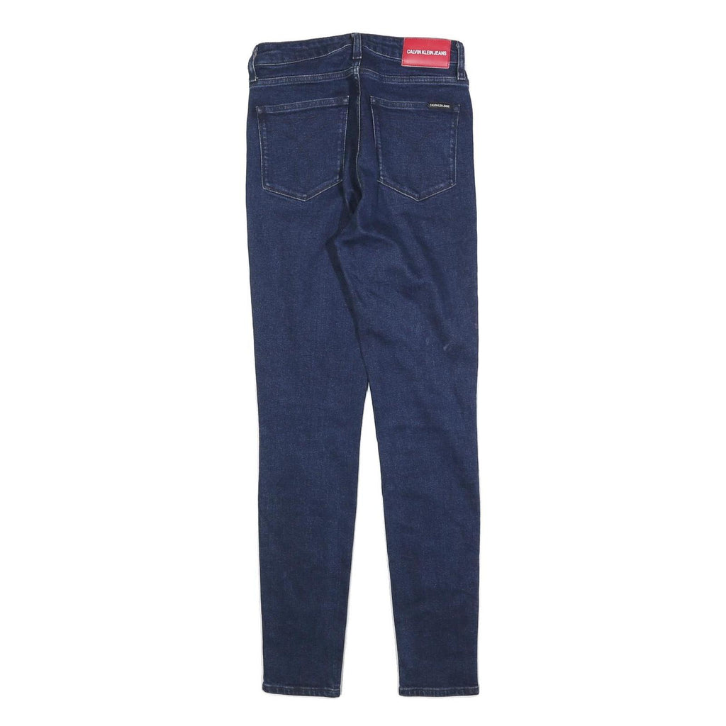 CALVIN KLEIN JEANS Womens Slim Blue Denim Skinny Cotton W28 L32 Zip Pockets