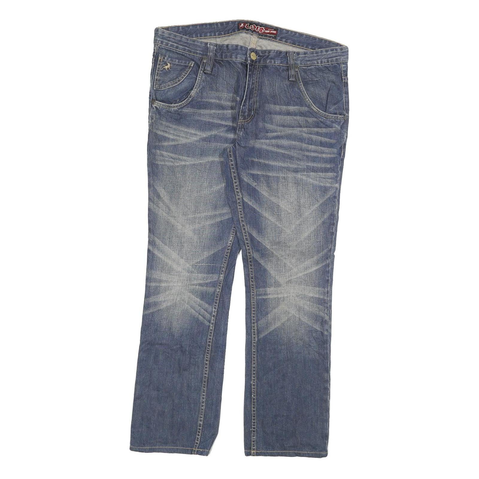 LOIS Womens Jeans Blue Relaxed Straight Denim Medium W36 L30 Stylish Casual