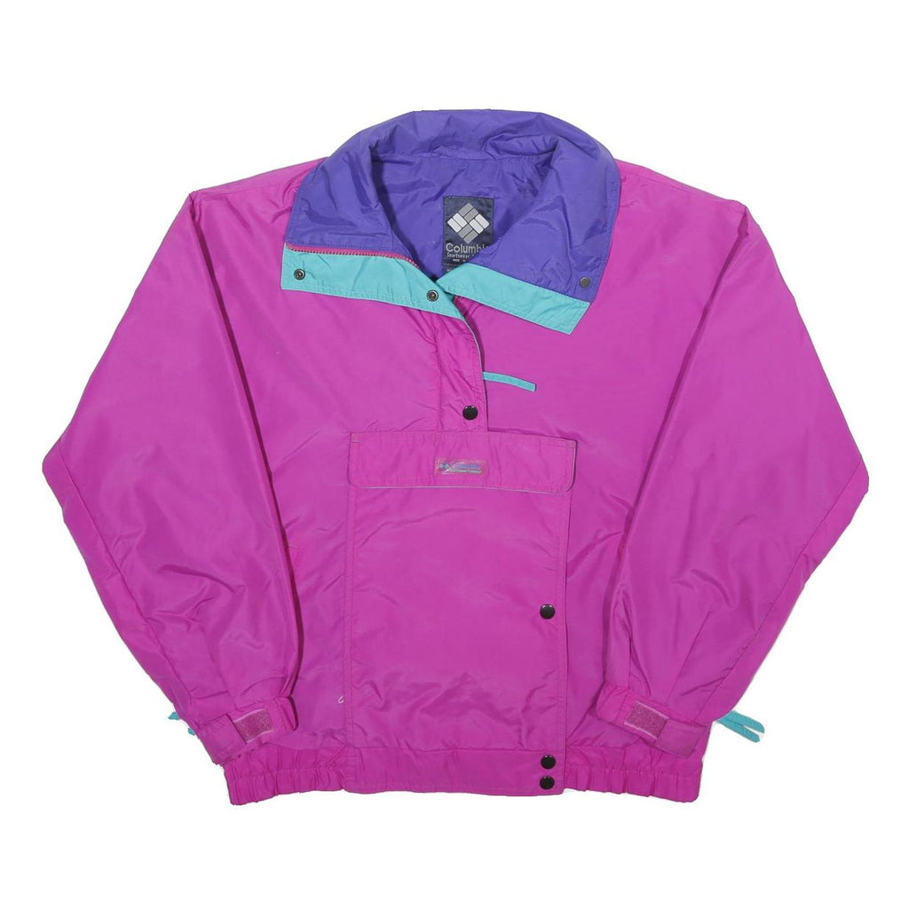 COLUMBIA Womens Purple & Turquoise Windbreaker Jacket M Nylon Plain Lightweight