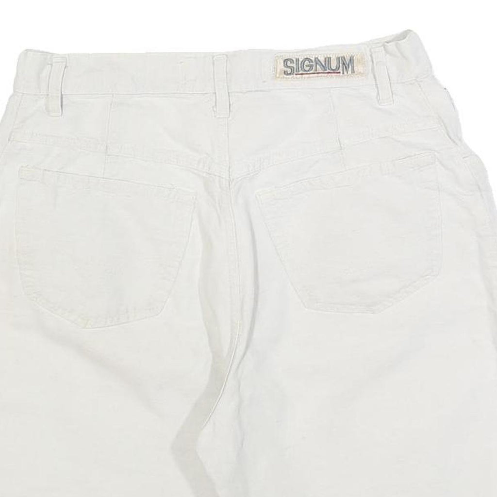SIGNUM Mens Shorts White Casual Cotton Blend M W30 Comfortable Fit