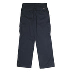 DICKIES Mens Cotton Black Relaxed Straight Trousers W34 L32 Workwear Cargo