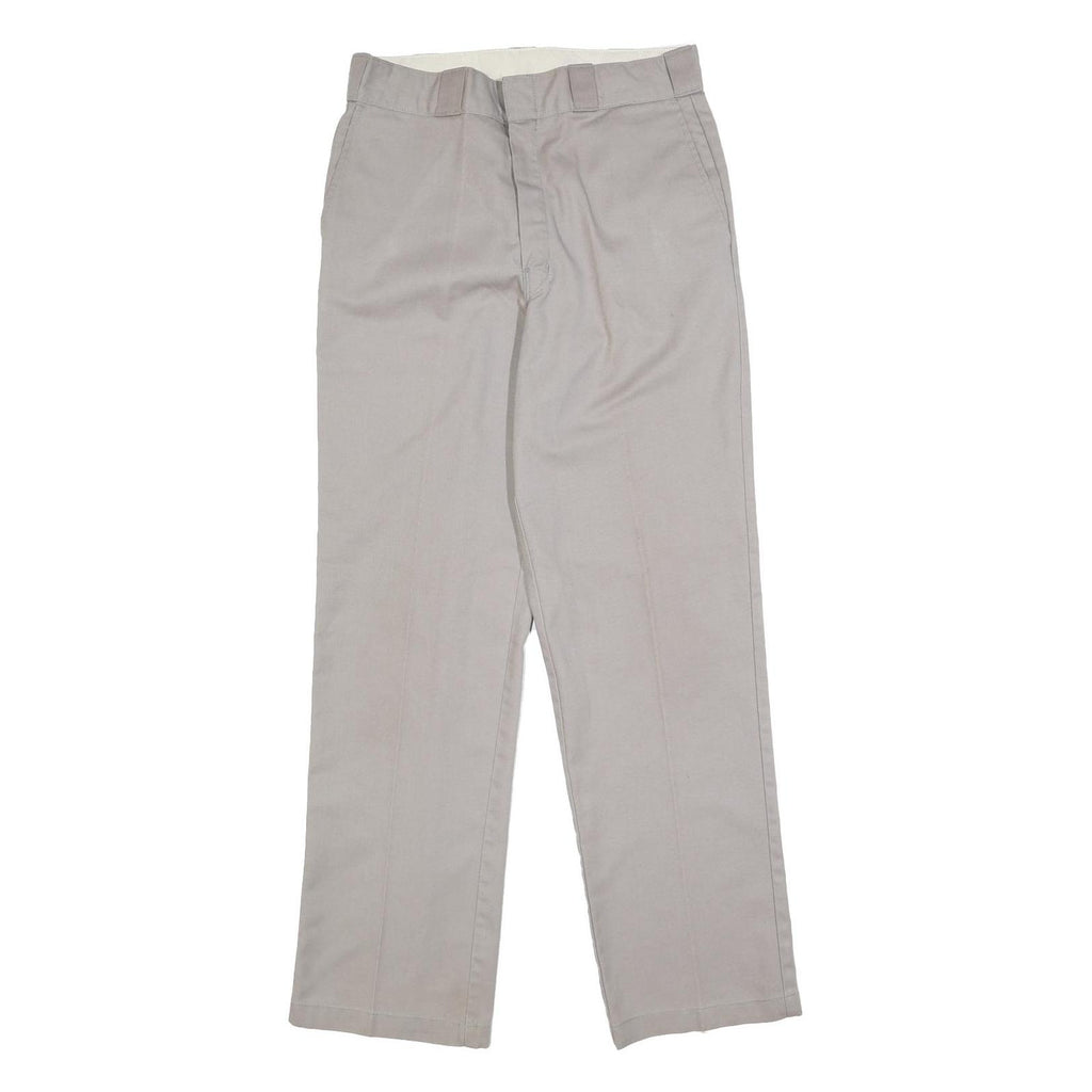 DICKIES Mens Cotton Blend Beige Regular Fit Straight Leg Trousers W30 L32
