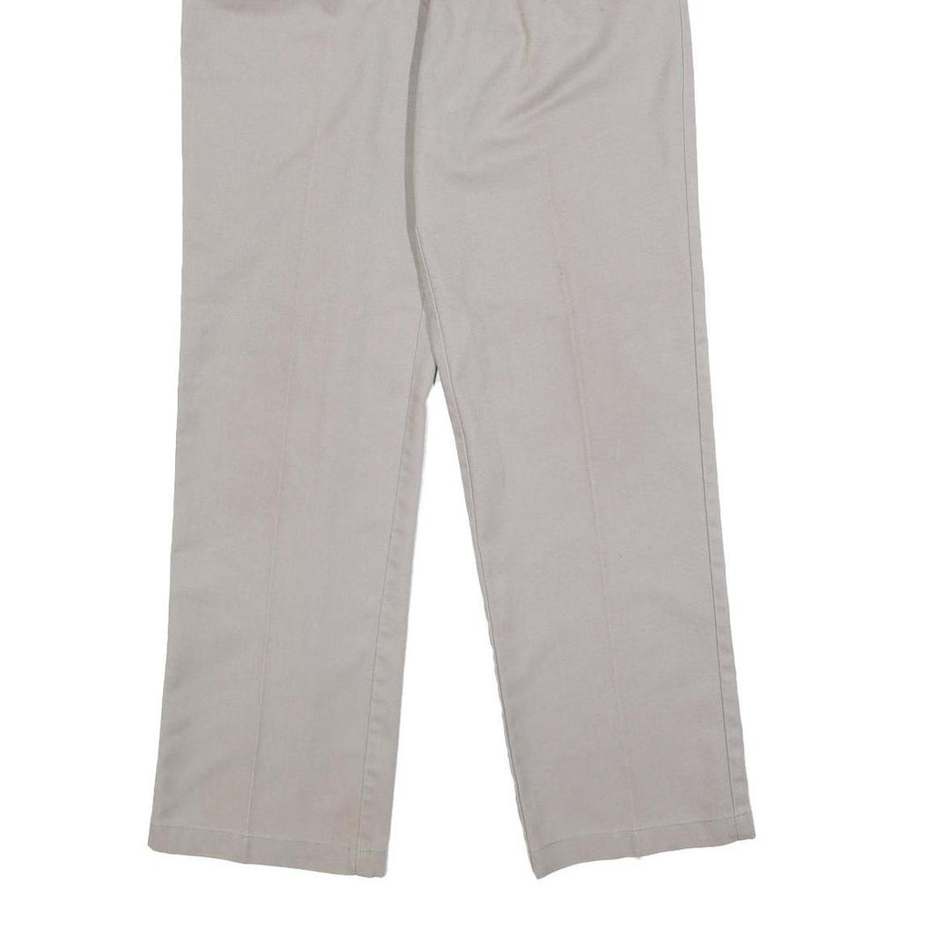 DICKIES Mens Cotton Blend Beige Regular Fit Straight Leg Trousers W30 L32