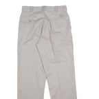 DICKIES Mens Cotton Blend Beige Regular Fit Straight Leg Trousers W30 L32