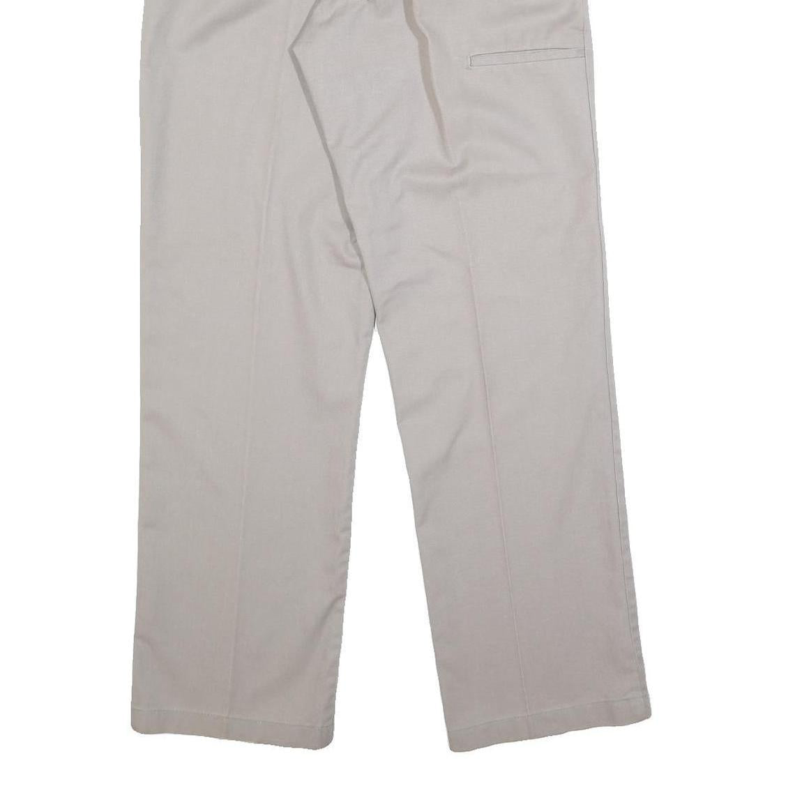 DICKIES Mens Cotton Blend Beige Regular Fit Straight Leg Trousers W30 L32