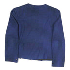 JEAN ST LOUIS Womens Blue & Black Houndstooth Coach Jacket L Polyester Blend