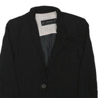 ZARA BASIC Womens Black Jacket S Polyester Blend Button Closure Tailored Plain