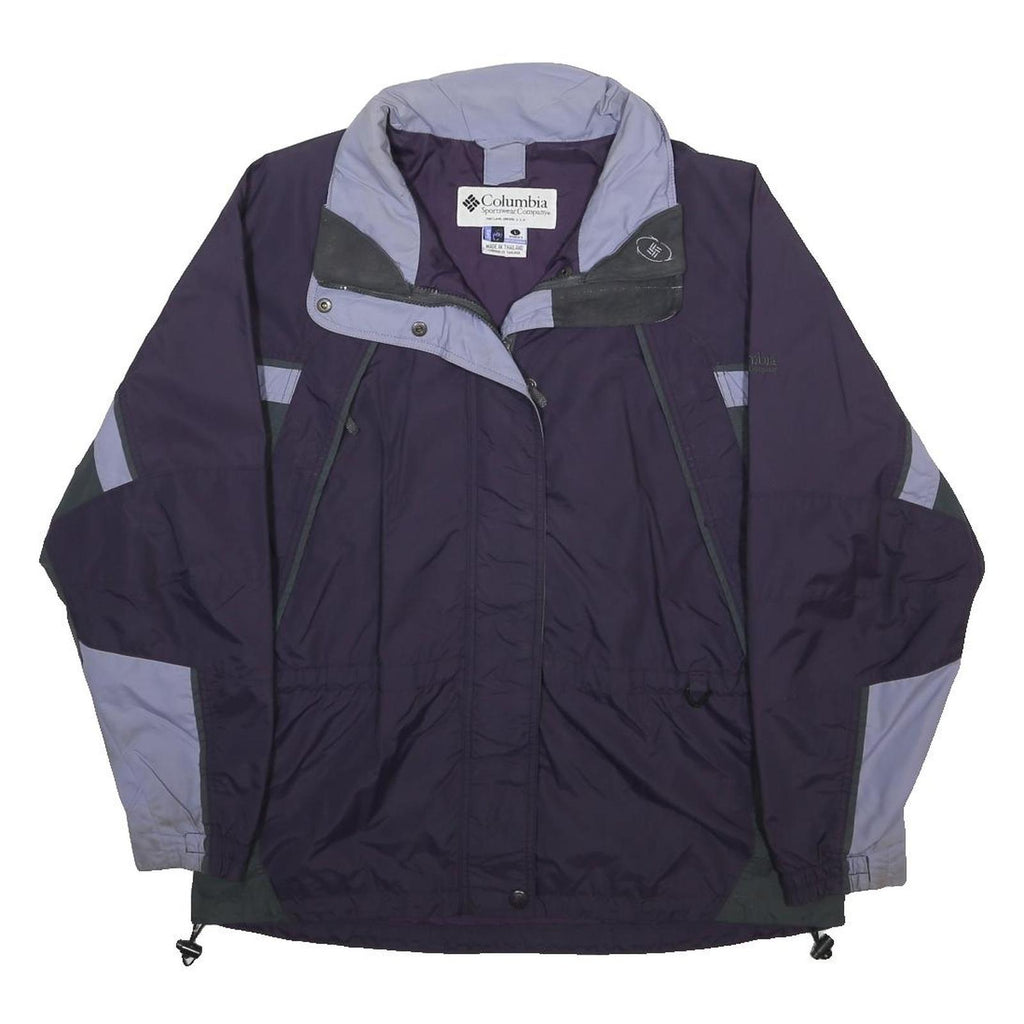 COLUMBIA Womens Purple & Light Purple Outdoor Synthetic Jacket L Zip