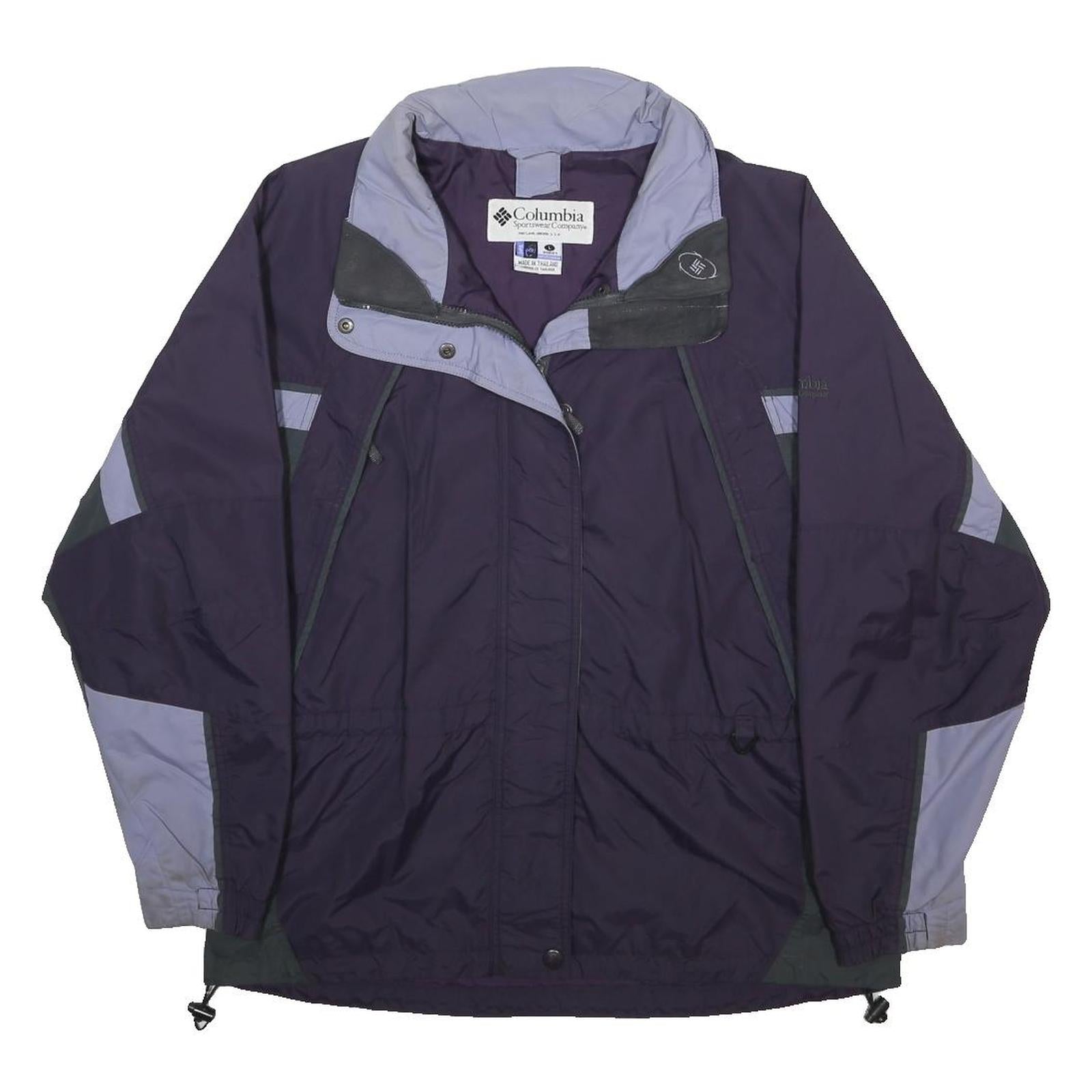 COLUMBIA Womens Purple & Light Purple Outdoor Synthetic Jacket L Zip