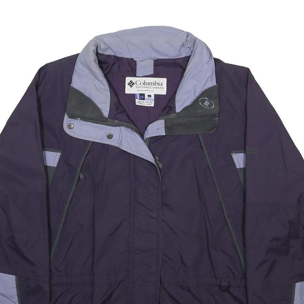 COLUMBIA Womens Purple & Light Purple Outdoor Synthetic Jacket L Zip