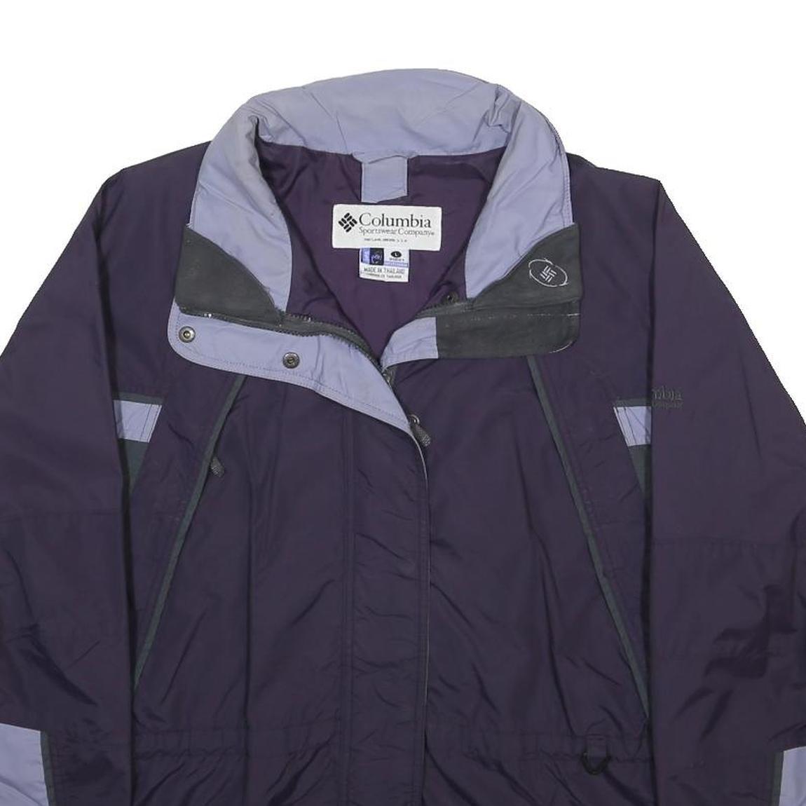 COLUMBIA Womens Purple & Light Purple Outdoor Synthetic Jacket L Zip