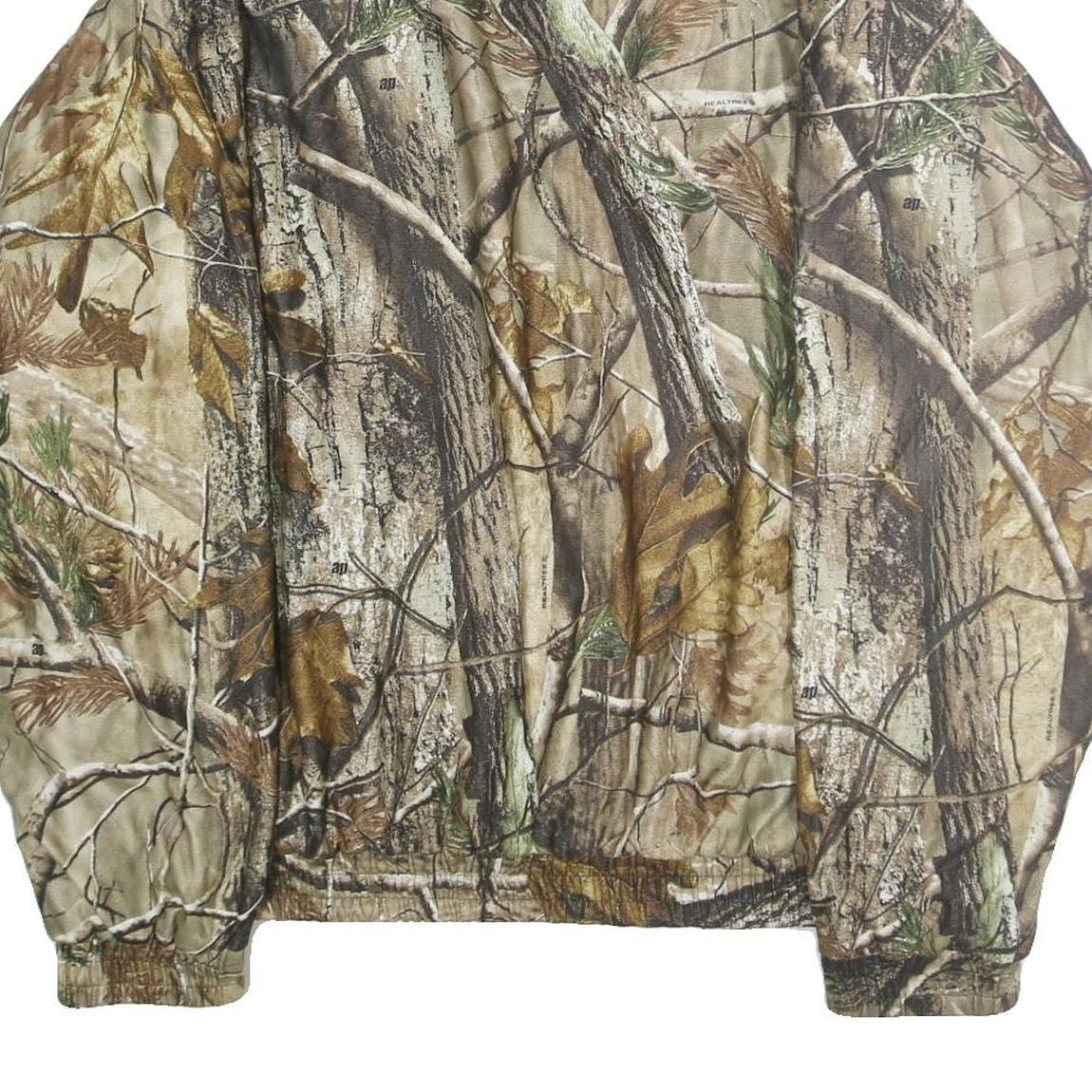 REMINGTON Mens Green & Brown Camouflage Reversible Zip Jacket XL Polyester