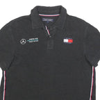 TOMMY HILFIGER Womens Black Formula One Team Short Sleeve Polo Shirt M Racing