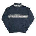 J.B BUCK Mens Blue & Grey Half Zip XL Cotton Sweatshirt Casual Retro Knitted