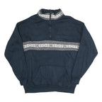 J.B BUCK Mens Blue & Grey Half Zip XL Cotton Sweatshirt Casual Retro Knitted