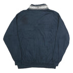 J.B BUCK Mens Blue & Grey Half Zip XL Cotton Sweatshirt Casual Retro Knitted