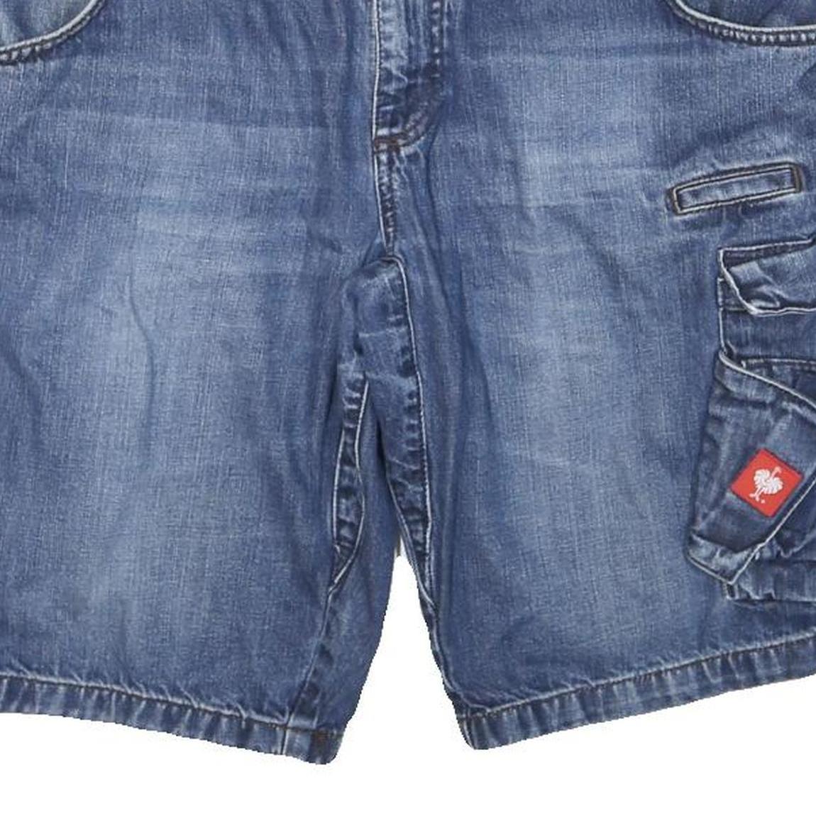 ENGELBERT STRAUSS Mens Denim Blue Cargo Shorts XL W32 Casual Workwear