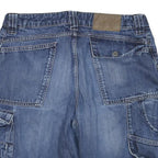 ENGELBERT STRAUSS Mens Denim Blue Cargo Shorts XL W32 Casual Workwear