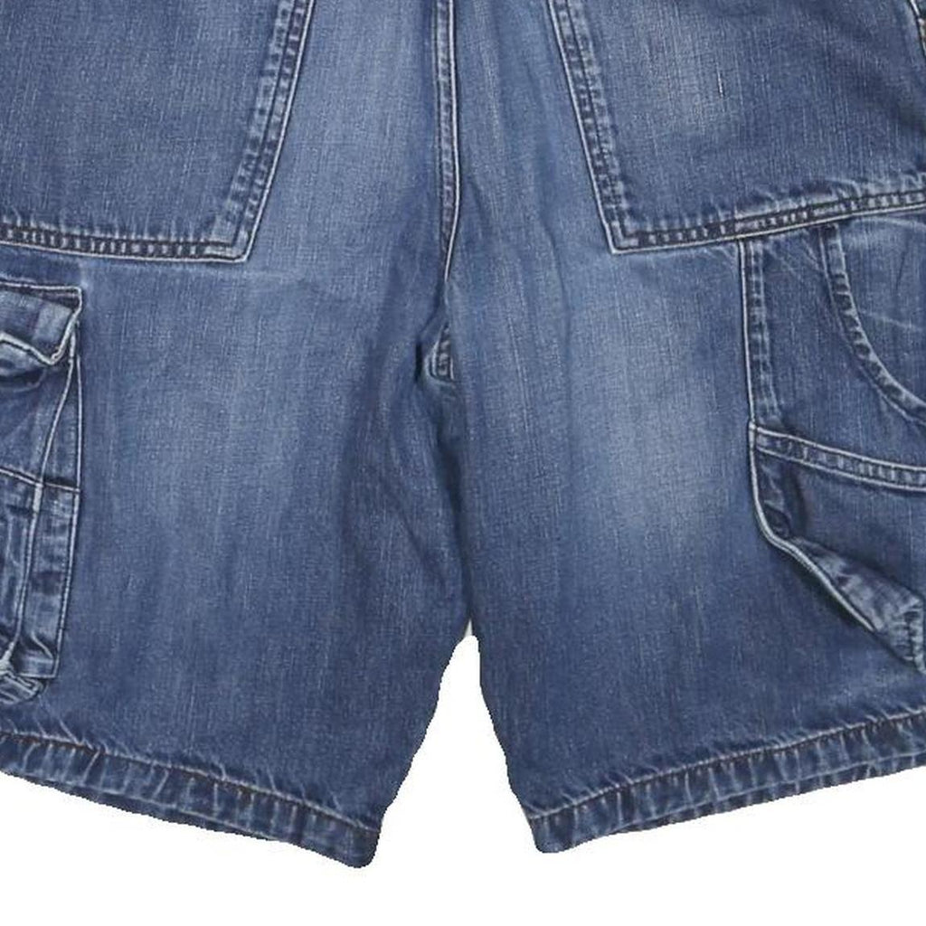 ENGELBERT STRAUSS Mens Denim Blue Cargo Shorts XL W32 Casual Workwear