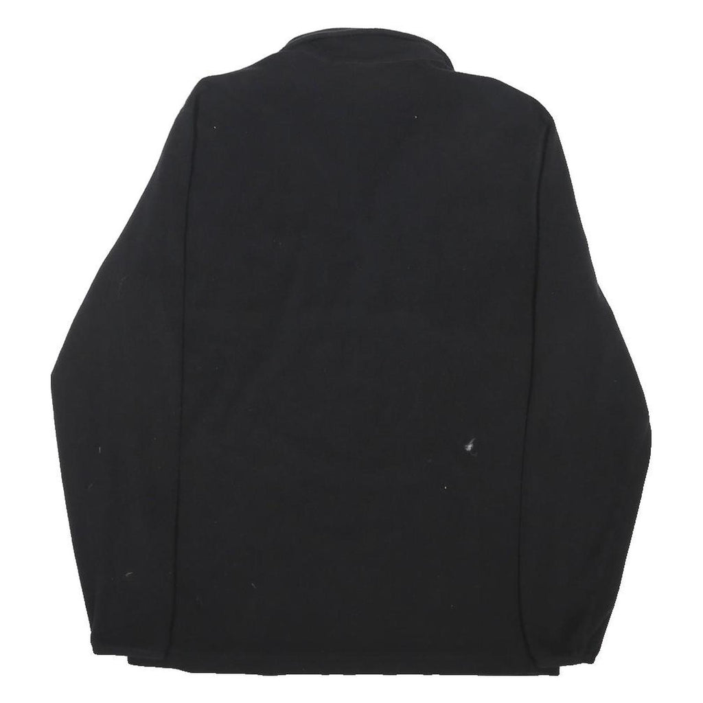 CHAMPION Mens Black & Yellow Patterned Pullover Jumper 1/4 Zip Polyester Blend L