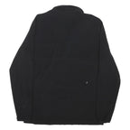 CHAMPION Mens Black & Yellow Patterned Pullover Jumper 1/4 Zip Polyester Blend L