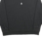 ADIDAS Womens Black Crew Neck UK 12 Sweatshirt Cotton Blend Casual Pullover