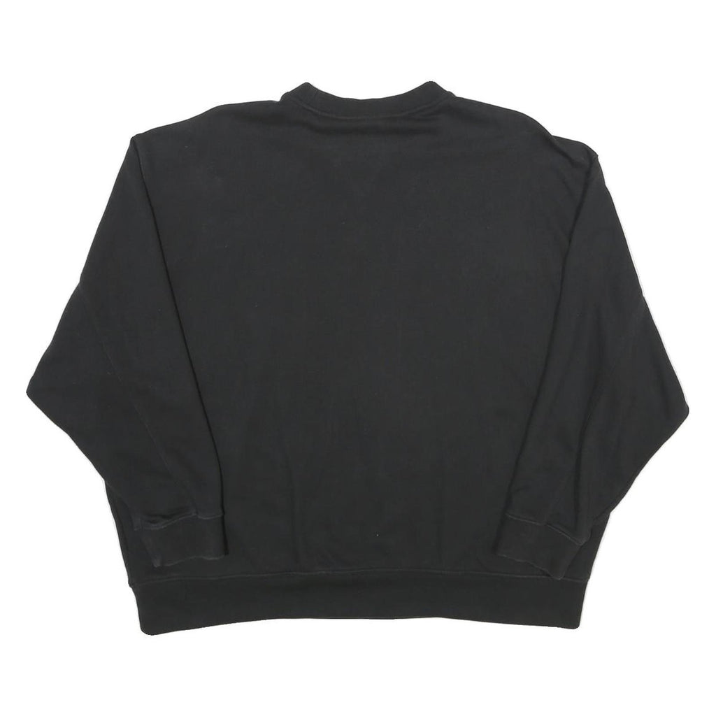 ADIDAS Womens Black Crew Neck UK 12 Sweatshirt Cotton Blend Casual Pullover