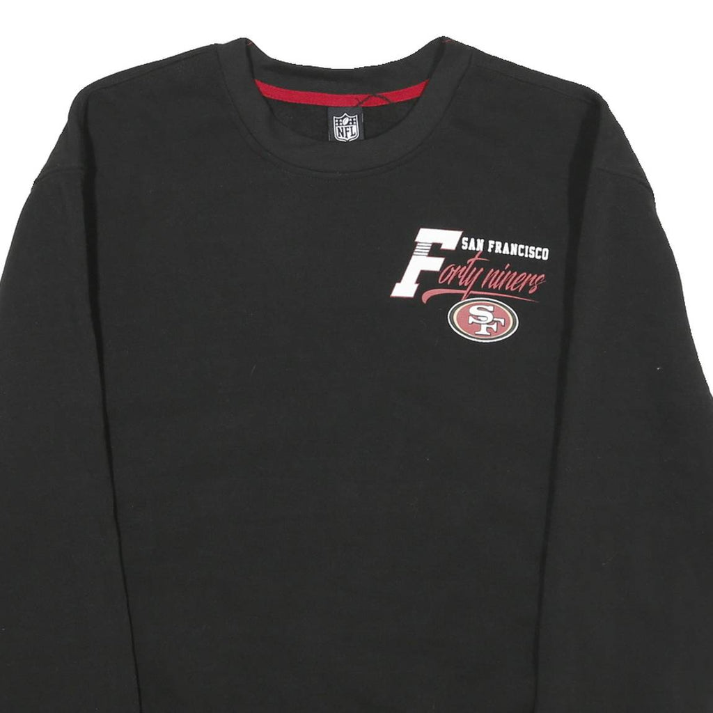 NFL Mens Black San Francisco Forty Niners Crew Neck L Cotton Blend Sweatshirt