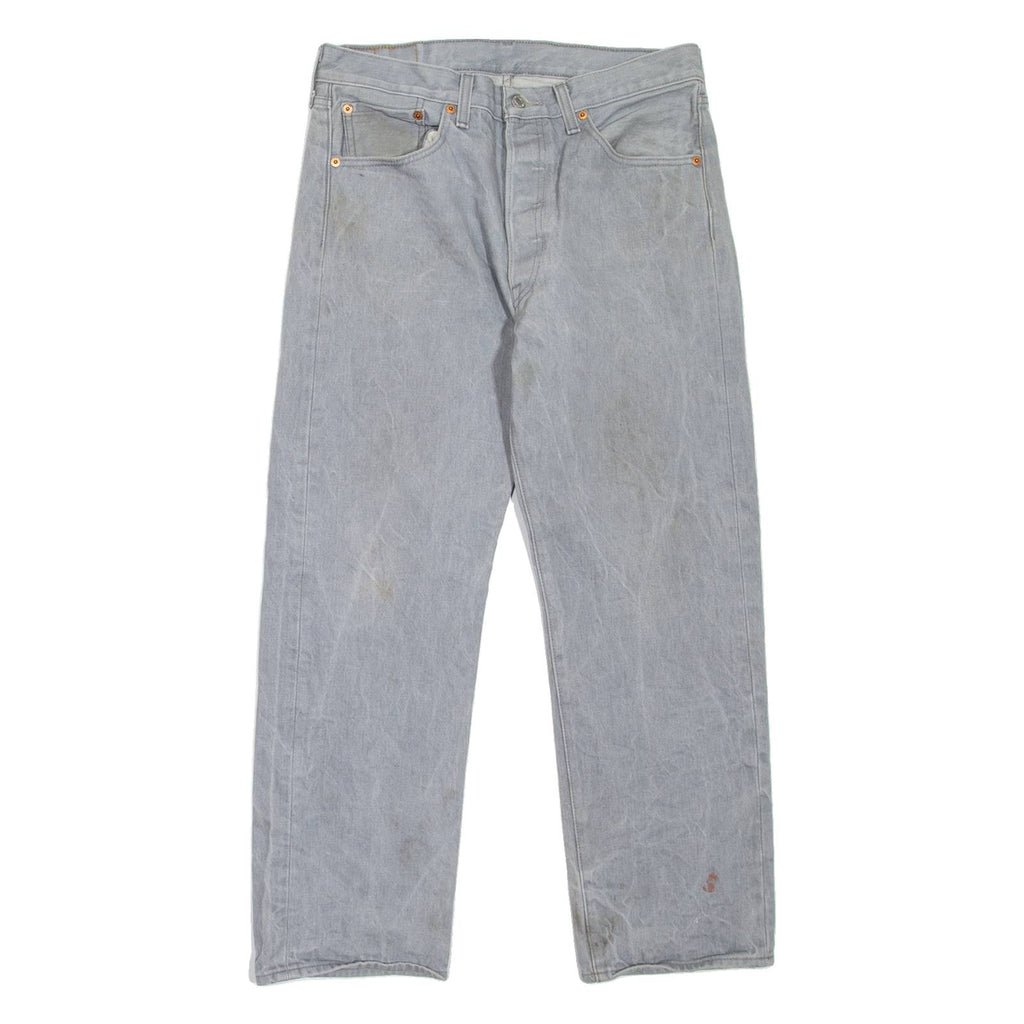 LEVI'S 501 Jeans Mens Grey Regular Straight W34 L27