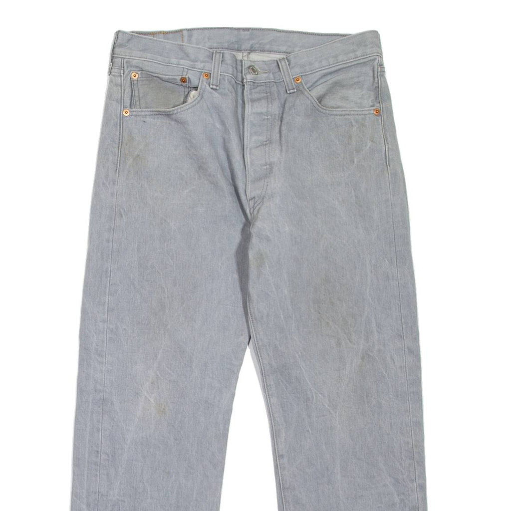 LEVI'S 501 Jeans Mens Grey Regular Straight W34 L27