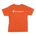 CHAMPION Mens Orange Logo Graphic T-Shirt M Short Sleeve Crew Neck Cotton Blend